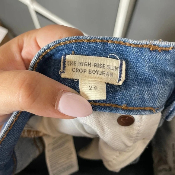 Madewell High Rise Slim Boyjean Dover Wash Raw Hemmed Edition - Picture 6 of 8